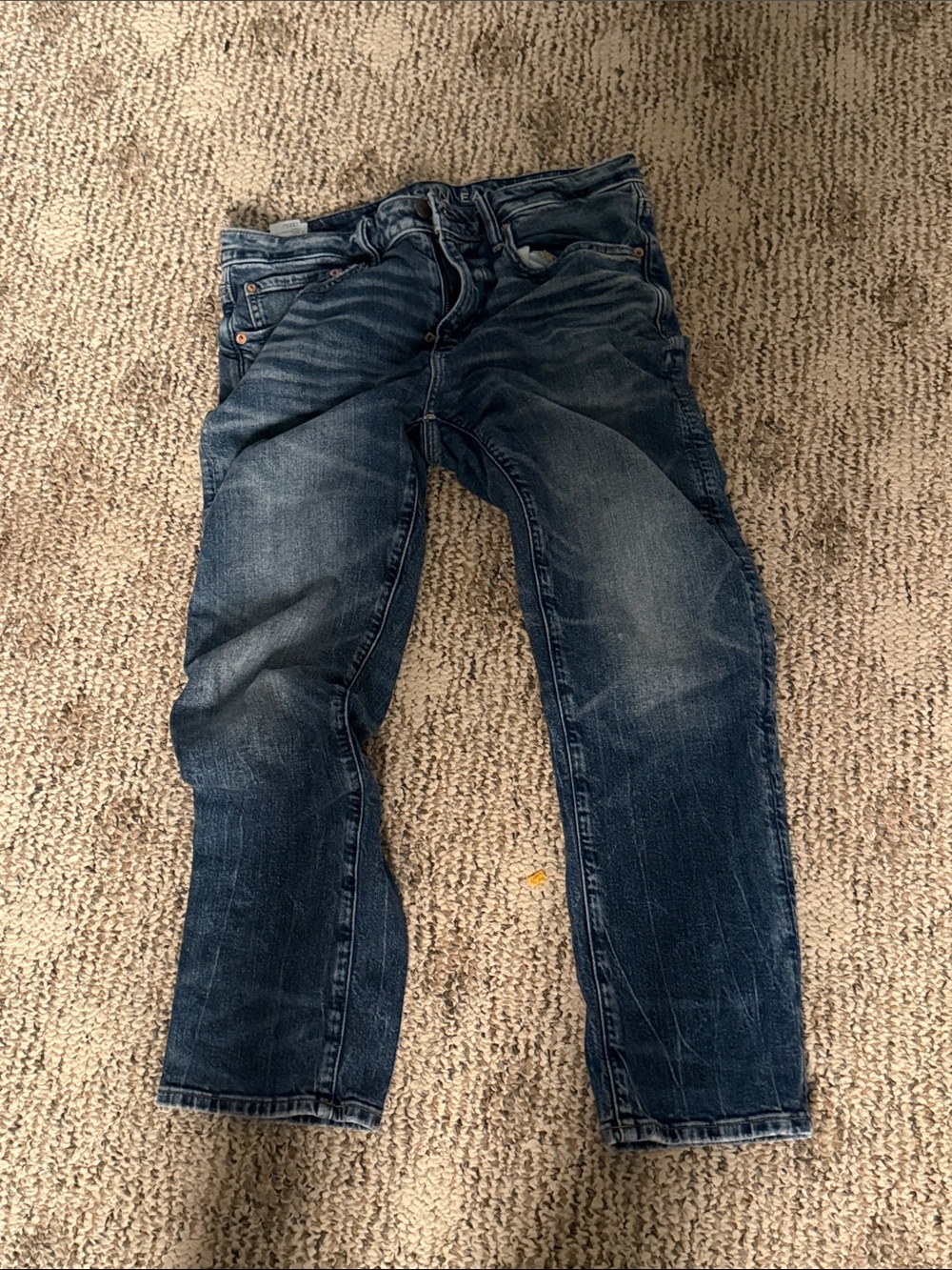 American Eagle Outfitters Men's Dark Blue Slim Straight Jeans